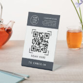Inchecken QR-code | Contactloze zakelijke Logo Reclamebord Met Voetstuk (Insitu)
