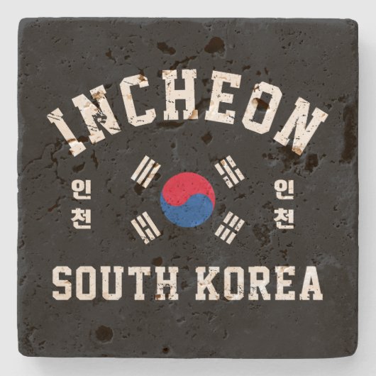 Incheon Zuid-Korea T-Shirt Stenen Onderzetter (Voorkant)