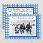 Inclus Holiday Plaid Carte photo 2022 (Devant / Derrière)