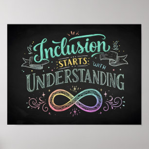 Inclusie begint met het begrijpen van Chalk Quote Poster