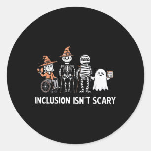 Inclusie is niet eng SLP Halloween kostuum snelhei Ronde Sticker