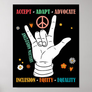Inclusie Problemen Autisme Bewustzijn Leraar Inspi Poster