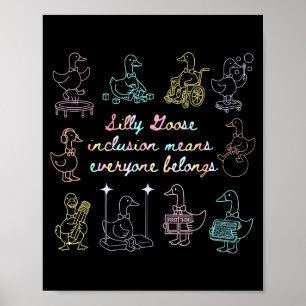 Inclusie van vintage dwaze gans betekent dat ieder poster