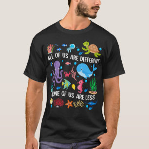 Inclusie Zee Dieren We Zijn Allen Verschillend T-shirt