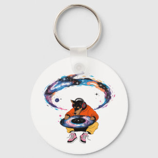 Inclusief Canine DJ-ontwerp Sleutelhanger