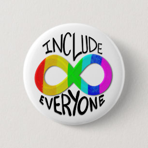 Inclusief iedereen Rainbow Infinity-symbool Ronde Button 5,7 Cm