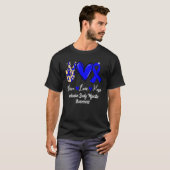 Inclusief lichaam Myositis IBM Peace Love Hope Blu T-shirt (Voorkant volledig)