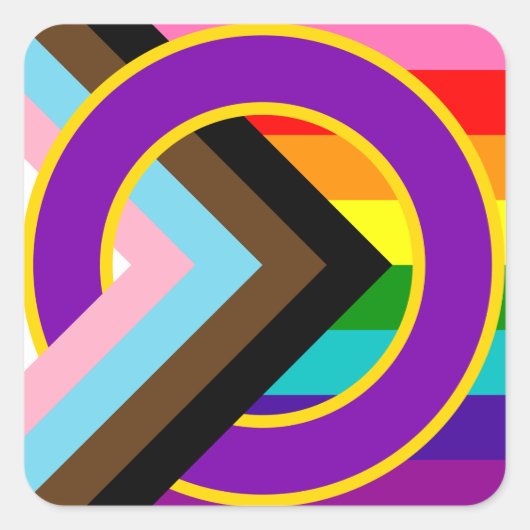 Inclusief Progressive Retro 8 Pride Flag Sticker (Voorkant)