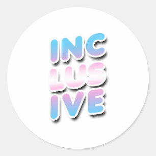 Inclusief - Trans Regenboog Ronde Sticker