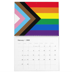 Inclusief vlag voor homodiversiteit bij regenboogb kalender