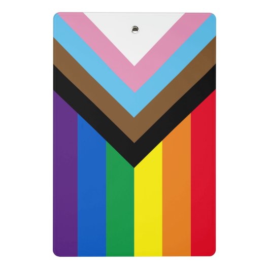 Inclusief vlag voor homodiversiteit bij regenboogb mini klembord (Achterkant)