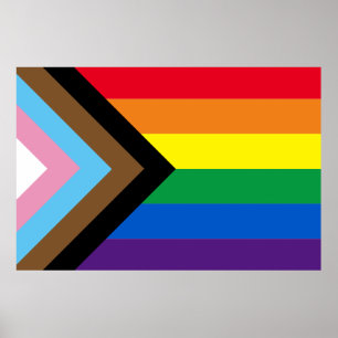 Inclusief vlag voor homodiversiteit bij regenboogb poster