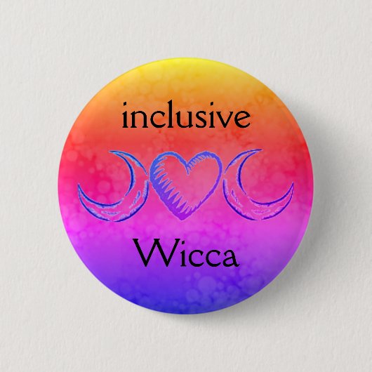 inclusief Wicca (geel, warm roze, blauw) Ronde Button 5,7 Cm (Voorkant)