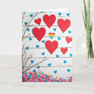 Inclusieve Hart Kunstzinnige Liefdeskaart Kaart