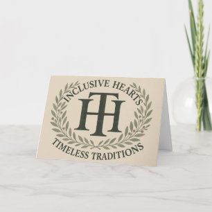 Inclusieve harten, tijdloze tradities feestdagen kaart