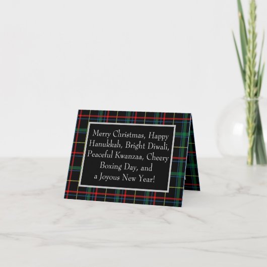 Inclusieve Holiday Plaid Kaart (Voorkant)