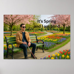 Inclusieve lente muurkunst, Blinden bewustzijn tui Poster