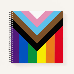 Inclusieve regenboog Lgbtq gay diversiteitsvlag Notitieboek