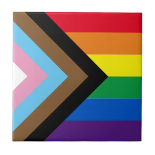 Inclusieve vlag voor homodiversiteit van regenboog tegeltje