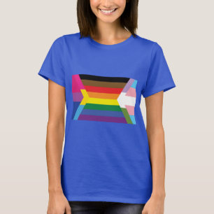 Inclusieve vlag w/ Bi, Pan, Trans en GQ kleuren T- T-shirt