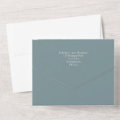 Inclusieve witte rozen sage bladeren bruiloft RSVP All In One Uitnodiging (Achterkant)