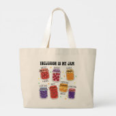 Inclusion is my Jam Funny Grote Tote Bag (Achterkant)