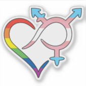 Inclusiviteit & Liefde symbool PRIDE / TG Sticker (Voorkant)