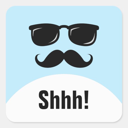 Incognito blauw surprise party shhh! stickers (Voorkant)