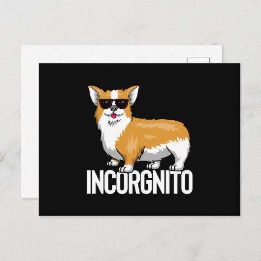 Incognito Corgi Briefkaart (Voorkant / Achterkant)