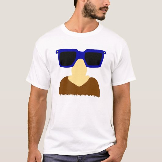 Incognito Mustache & Glasses Adult Basic T-Shirt (Voorkant)
