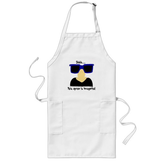 Incognito Mustache & Glasses Apron Lang Schort (Voorkant)