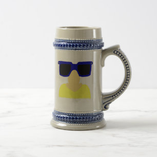 Incognito Mustache & Glasses Blonde Stein Bierpul