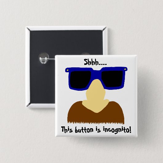 Incognito Mustache & Glasses Button (Voorkant /achterkant)