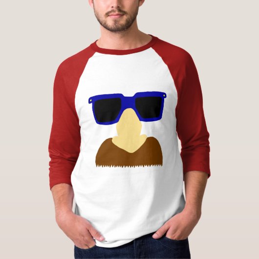 Incognito Mustache & Glasses Mannen Raglan T-Shirt (Voorkant)