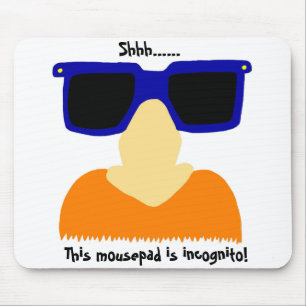 Incognito Mustache & Glasses Mousepad Muismat