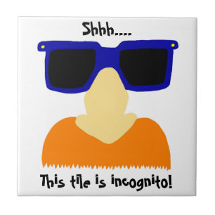 Incognito Mustache & Glasses Tile Tegeltje