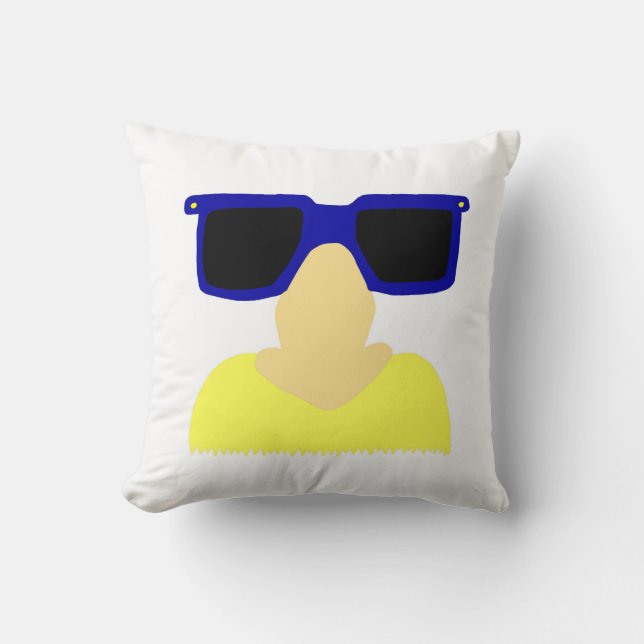 Incognito Mustache & Lunettes Coussin blonde (Recto)