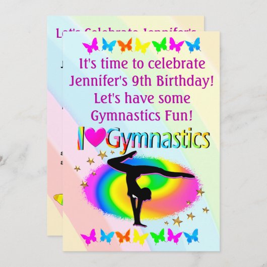 INCONTOURNABLE J'AIME LES INVITATIONS GYMNASTIQUES (Devant / Derrière)