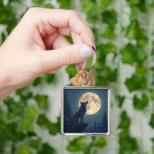 Incontournable ! Porte-clés Loup au Clair de Lune (main)