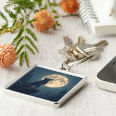 Incontournable ! Porte-clés Loup au Clair de Lune (Côté)