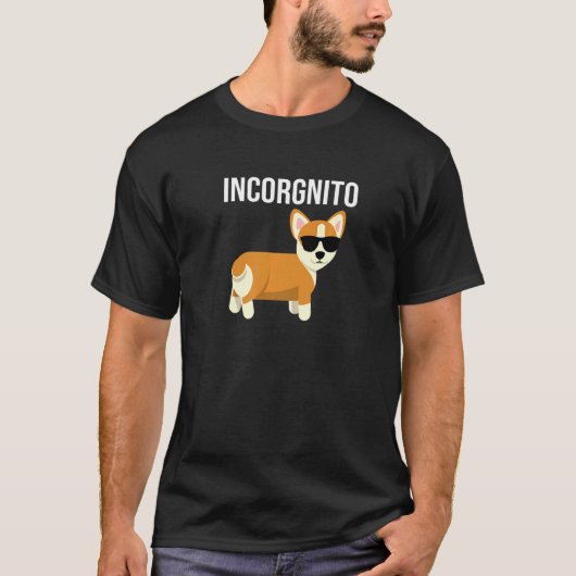 Incorgnito Corgi met zonnebril Incognito T-shirt (Voorkant)