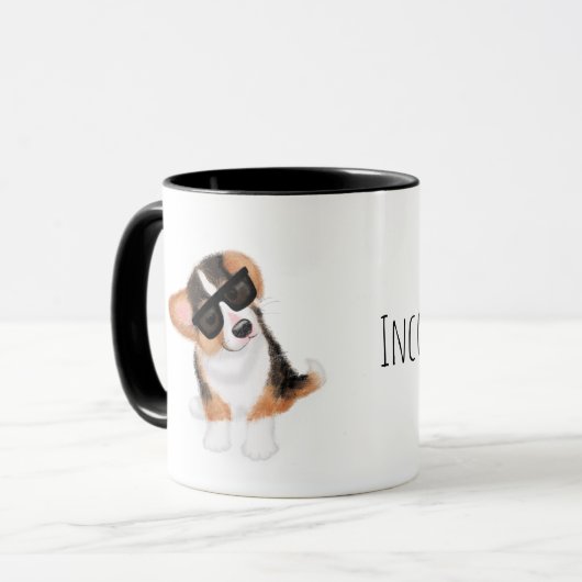Incorgnito corgi puppy mok (Voorkant links)