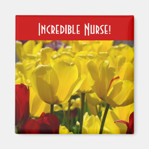 Incredible Verpleegster! magneet cadeaus Gele Tulp