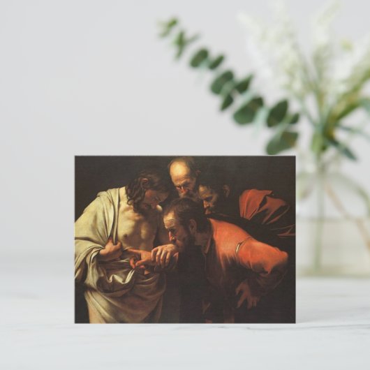 Incrédulité de St. Thomas par Caravaggio Carte Pos (Debout devant)