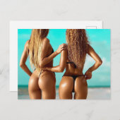  ♥ Incroyable ! Carte postale photo de Bikini Babe (Devant / Derrière)