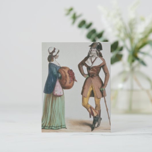 "Incroyable et Merveilleuse", c.1775 Briefkaart (Staand voorkant)