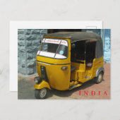 Inde auto rickshaw vue carte postale (Devant / Derrière)