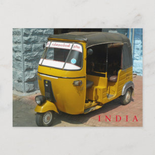 Inde auto rickshaw vue carte postale