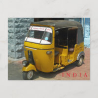 Inde auto rickshaw vue carte postale