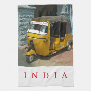 Inde auto rickshaw vue thé serviette